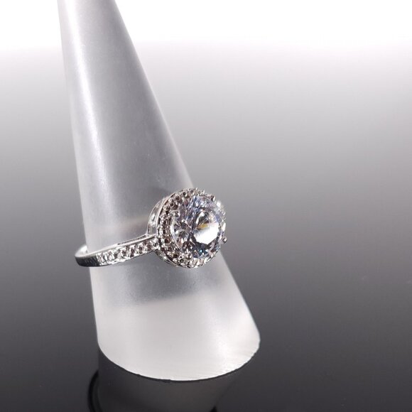 Simulated Diamond Swarovski Elements™ Ring Size 8-1/4 - Picture 3 of 9